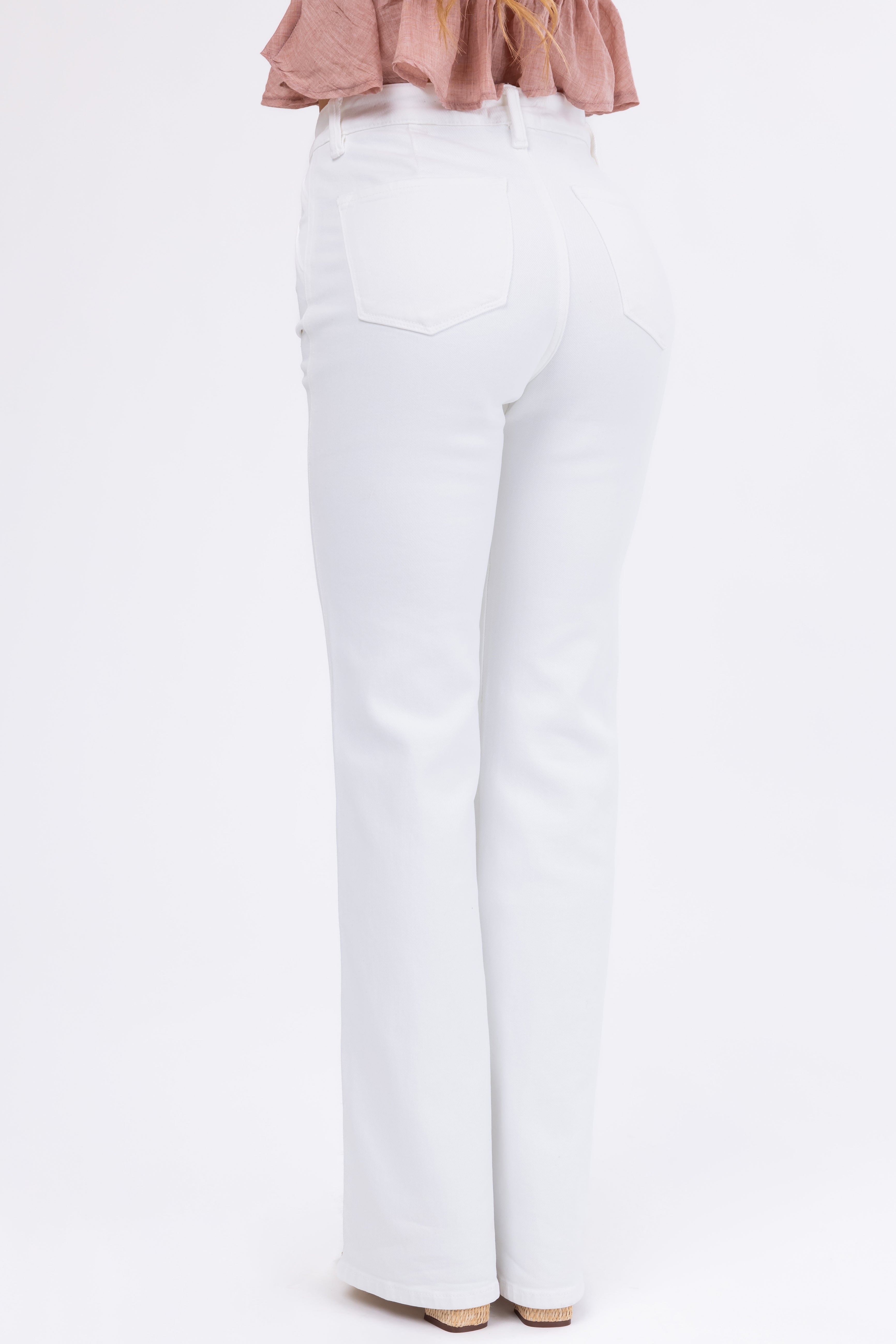 KanCan Off White Ultra High Rise Flare Jeans