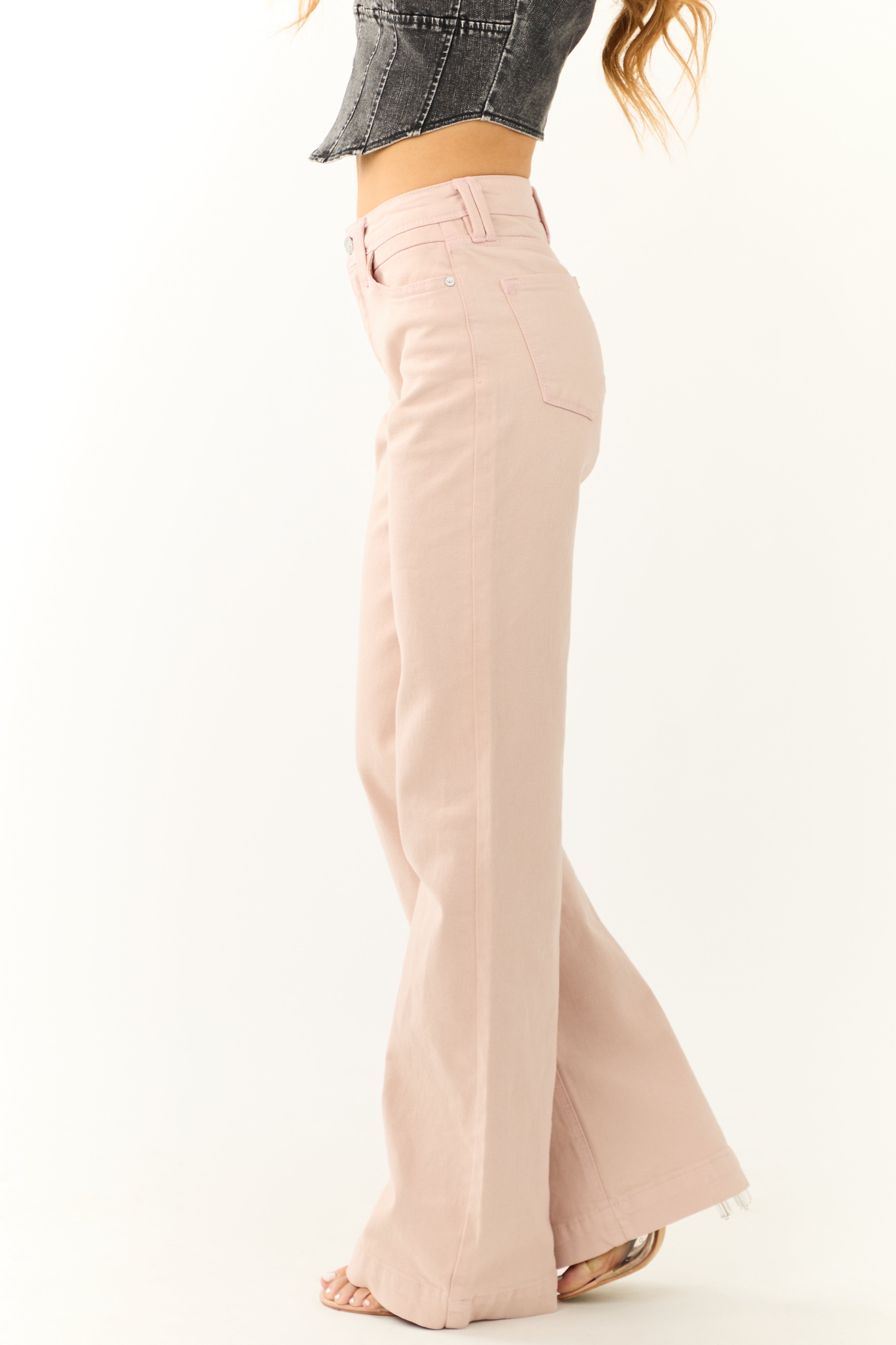 KanCan Tea Rose High Rise Wide Relaxed Denim Jeans