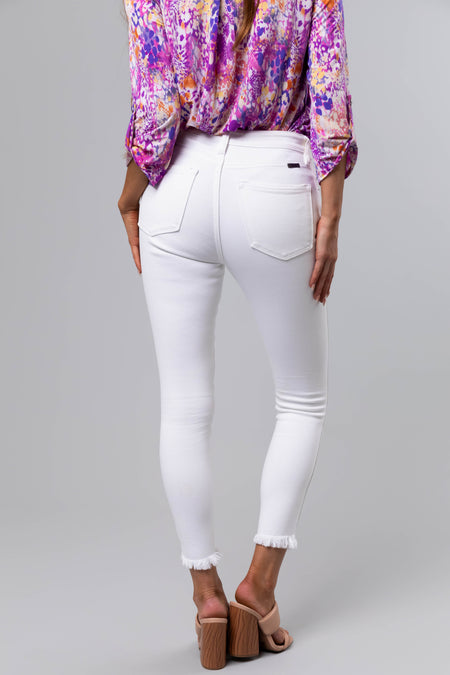 KanCan White High Rise Ankle Skinny Jeans