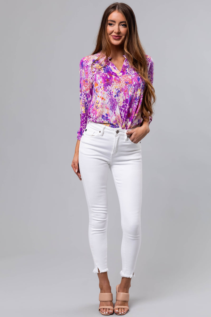 KanCan White High Rise Ankle Skinny Jeans