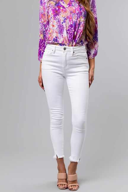 KanCan White High Rise Ankle Skinny Jeans