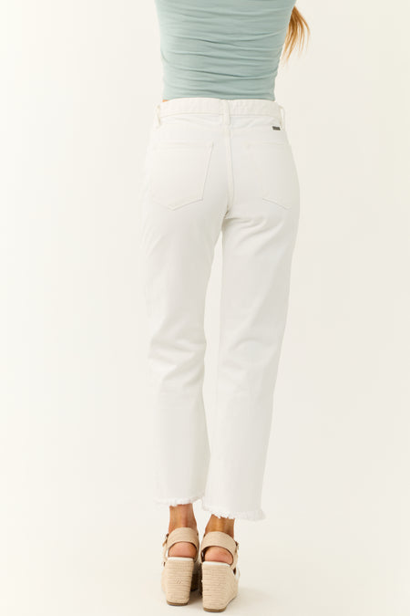 KanCan White High Rise Straight Leg Jeans