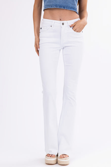 KanCan White Mid Rise Flare Jeans