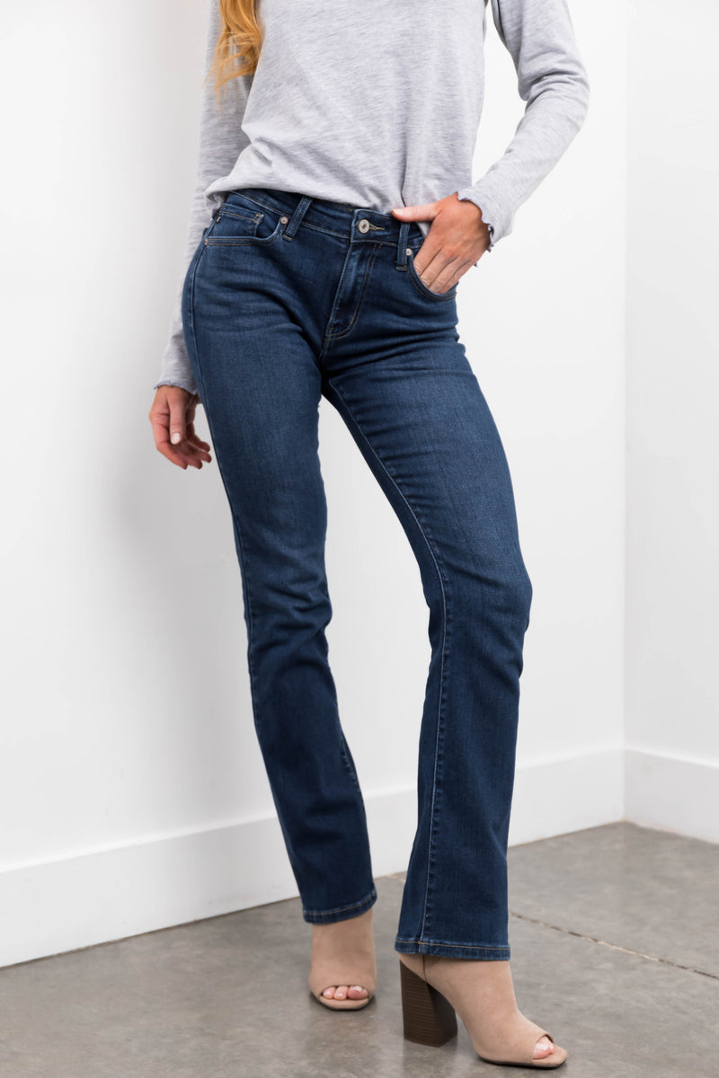 KanCan Dark Wash Skinny High Rise Bootcut Jeans