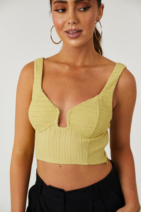 Key Lime Textured Bustier Bralette