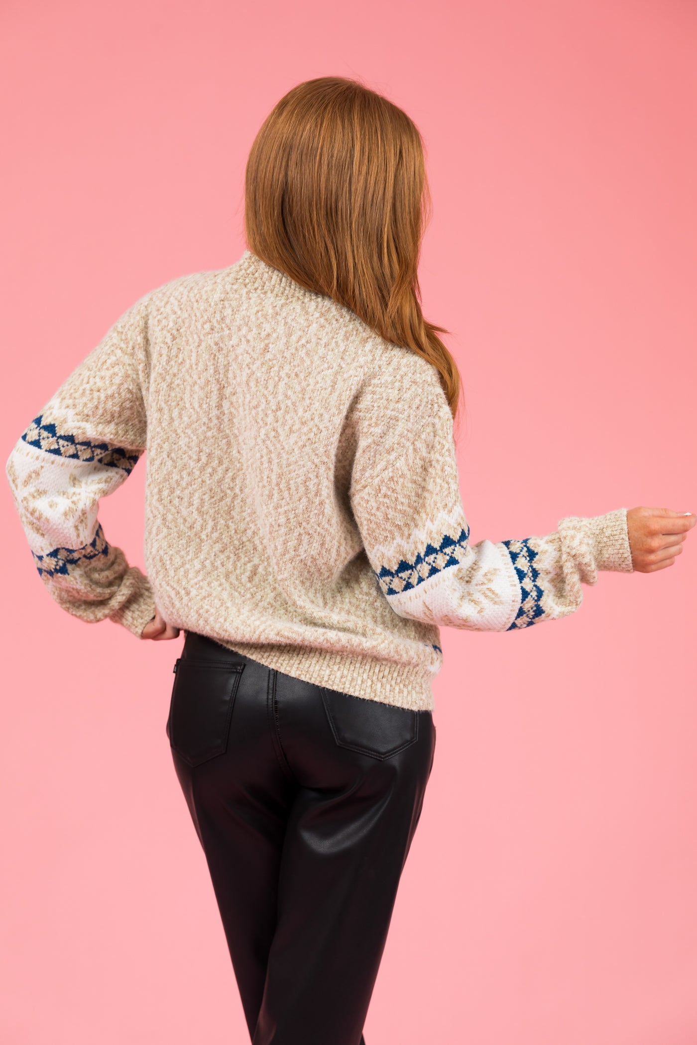 Khaki Layered Sweater Vest Blouse