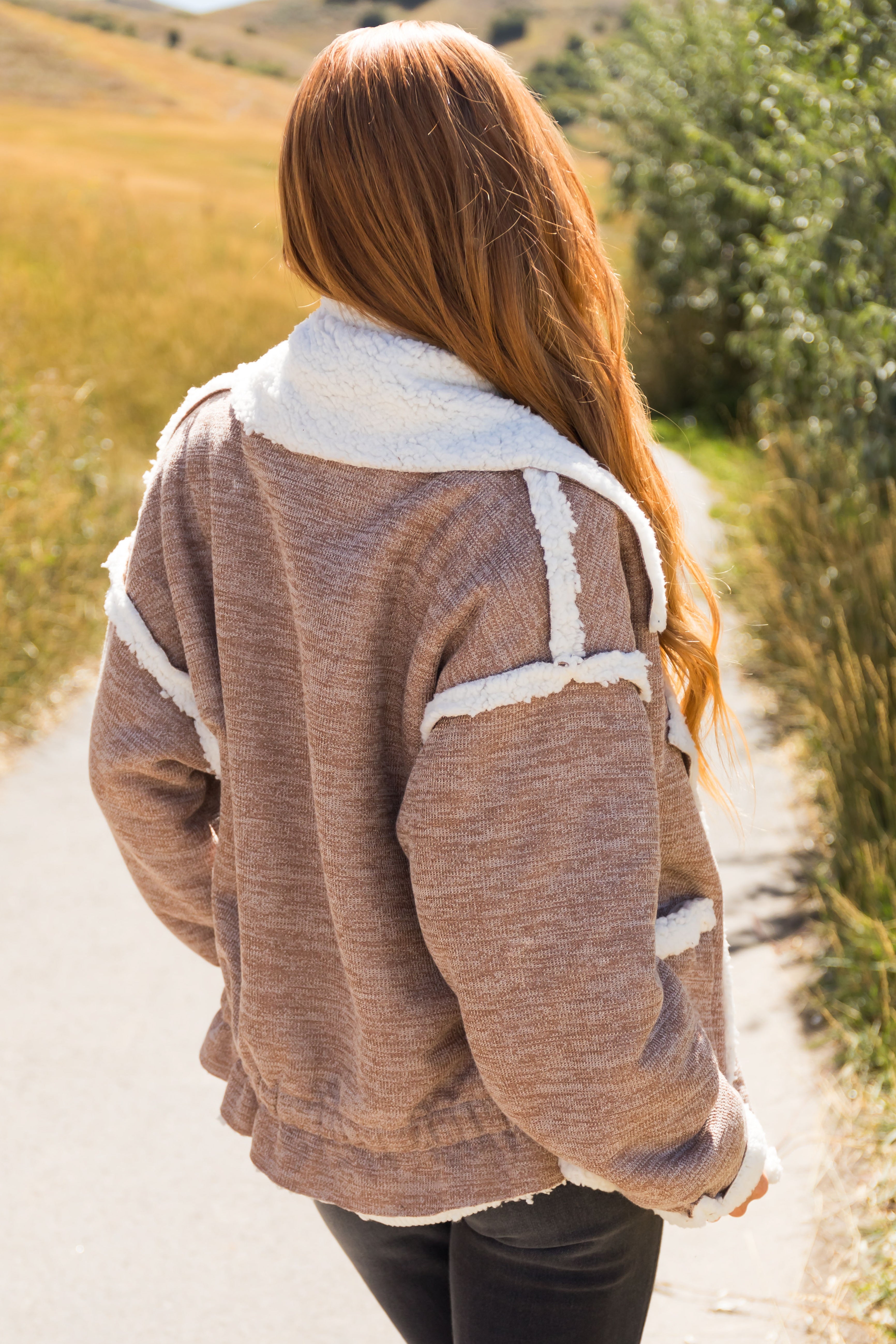 Latte Sherpa Lined Jacket with Pockets