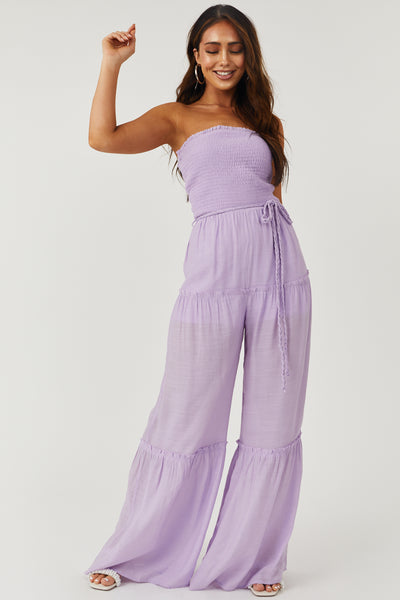 Purple cheap strapless jumpsuit