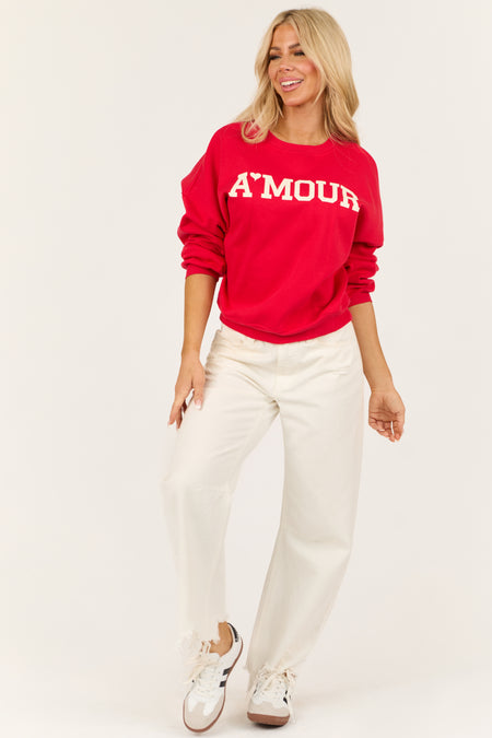 Lipstick 'Amour' Graphic Long Sleeve Sweatshirt