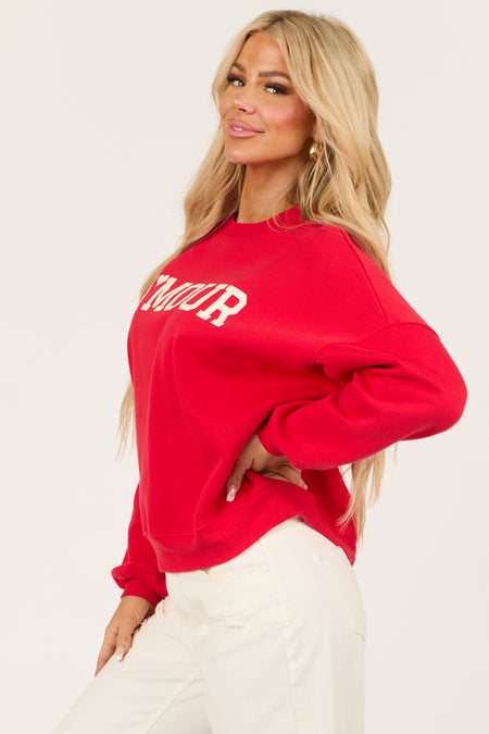 Lipstick 'Amour' Graphic Long Sleeve Sweatshirt