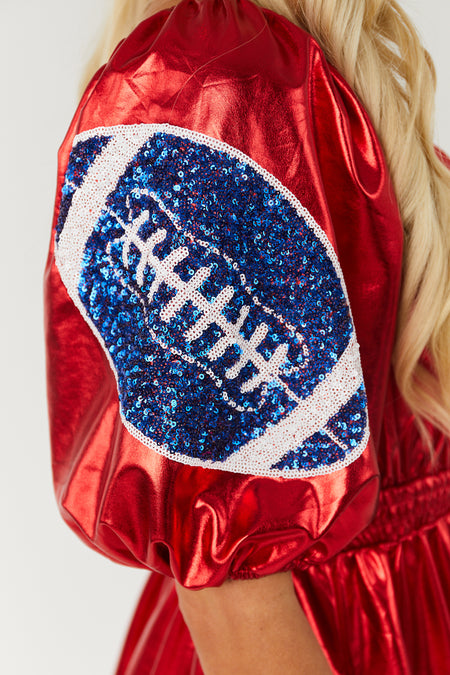 Lipstick Ball and Helmet Foil Knit Mini Dress