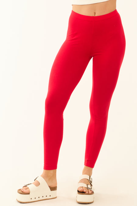 Lipstick High Waist Stretchy Skinny Leggings