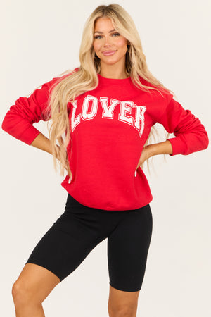 Lipstick 'Lover' Graphic Long Sleeve Sweatshirt