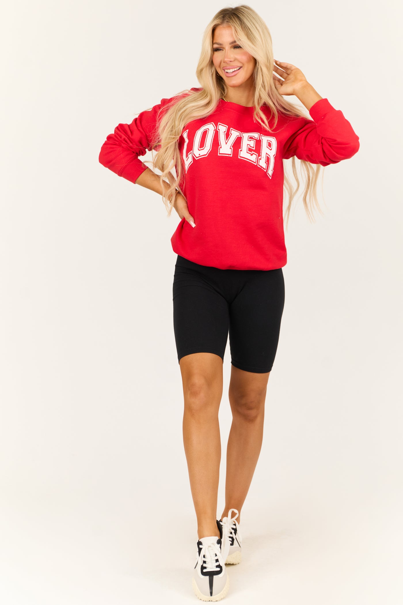 Lipstick 'Lover' Graphic Long Sleeve Sweatshirt