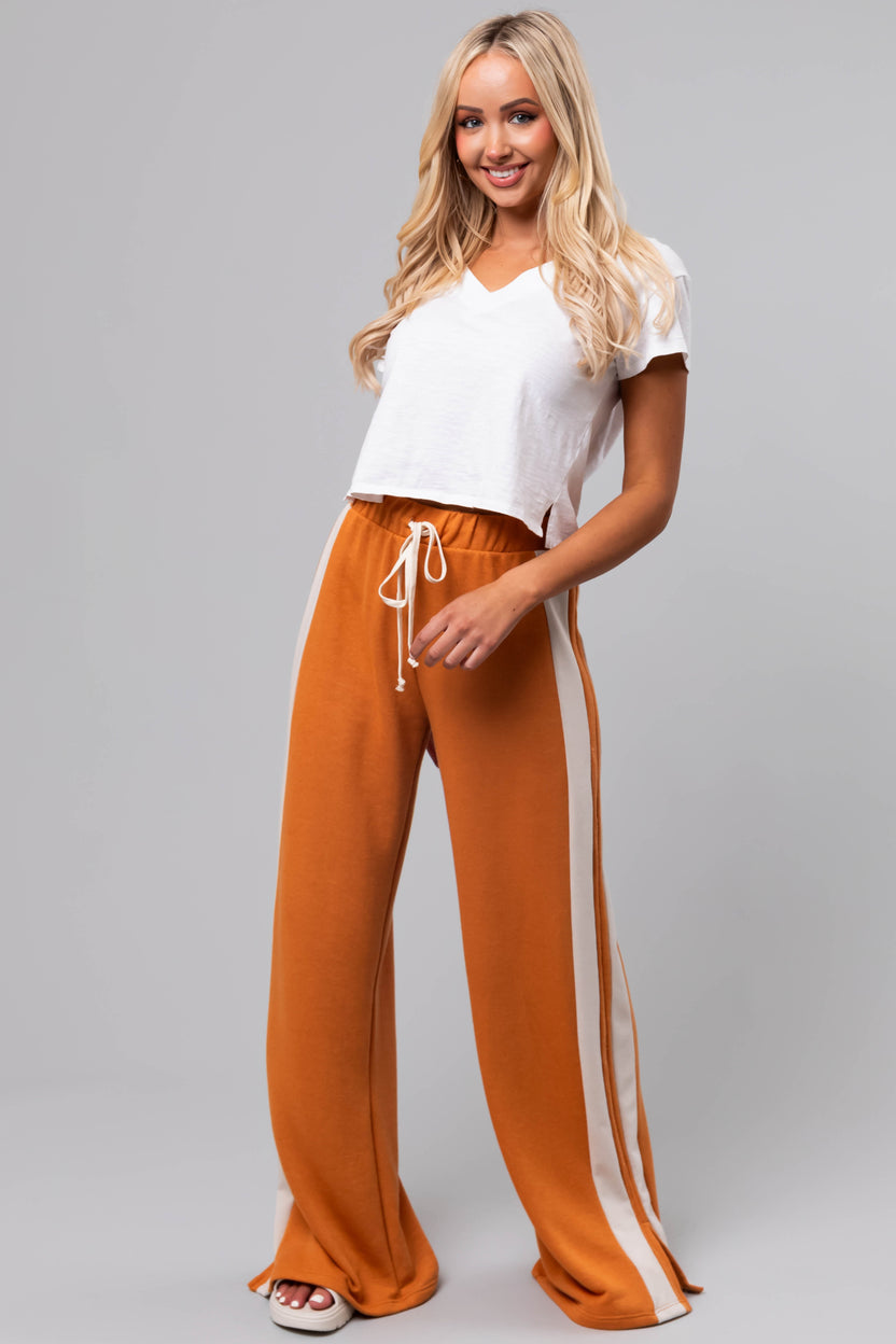 Marmalade Side Stripe Wide Leg Drawstring Pants