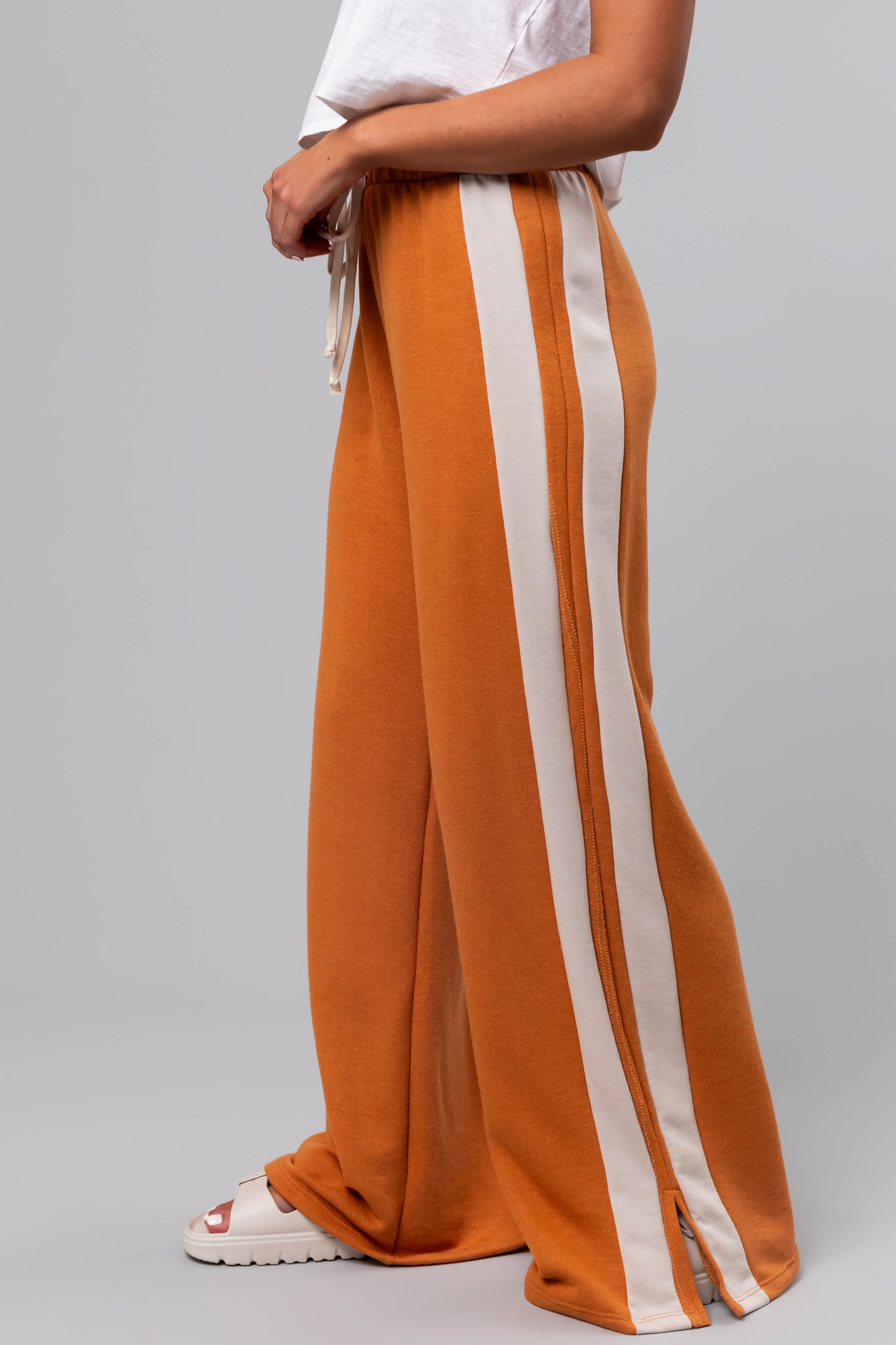 Marmalade Side Stripe Wide Leg Drawstring Pants