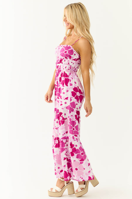 Mauve Floral Print Flowy Jumpsuit