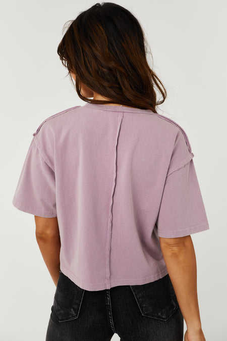 Mauve 'Stay Wild' Short Sleeve Graphic Top