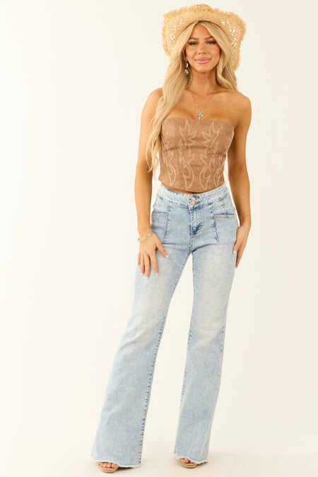 Mica Denim Light Acid Wash Stretchy Flare Jeans