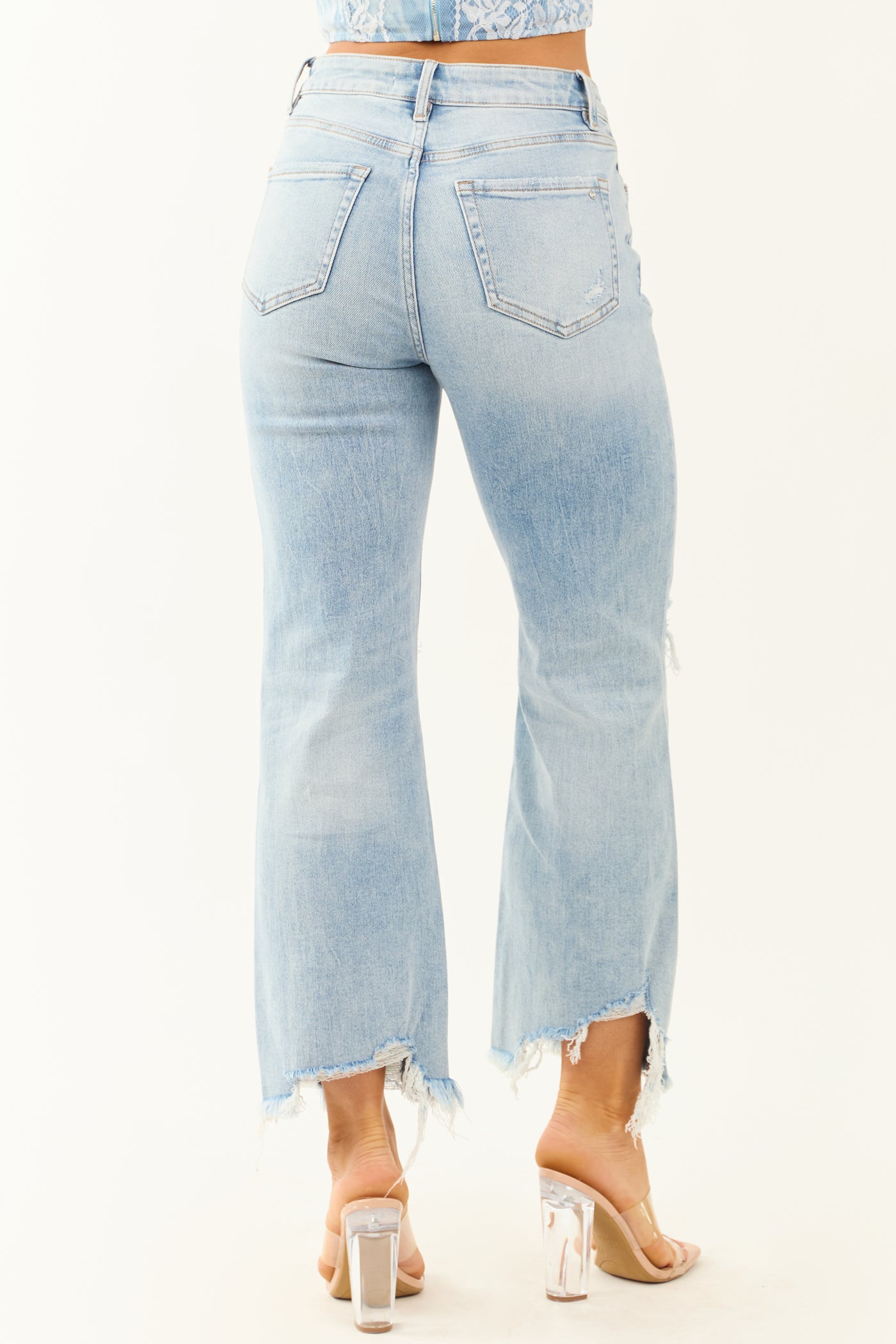 Mica Denim Light Wash Stretchy Straight Jeans