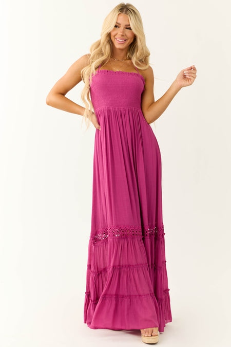 Mulberry Sleeveless Tiered Smocked Maxi Dress