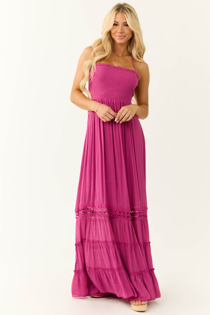 Mulberry Sleeveless Tiered Smocked Maxi Dress