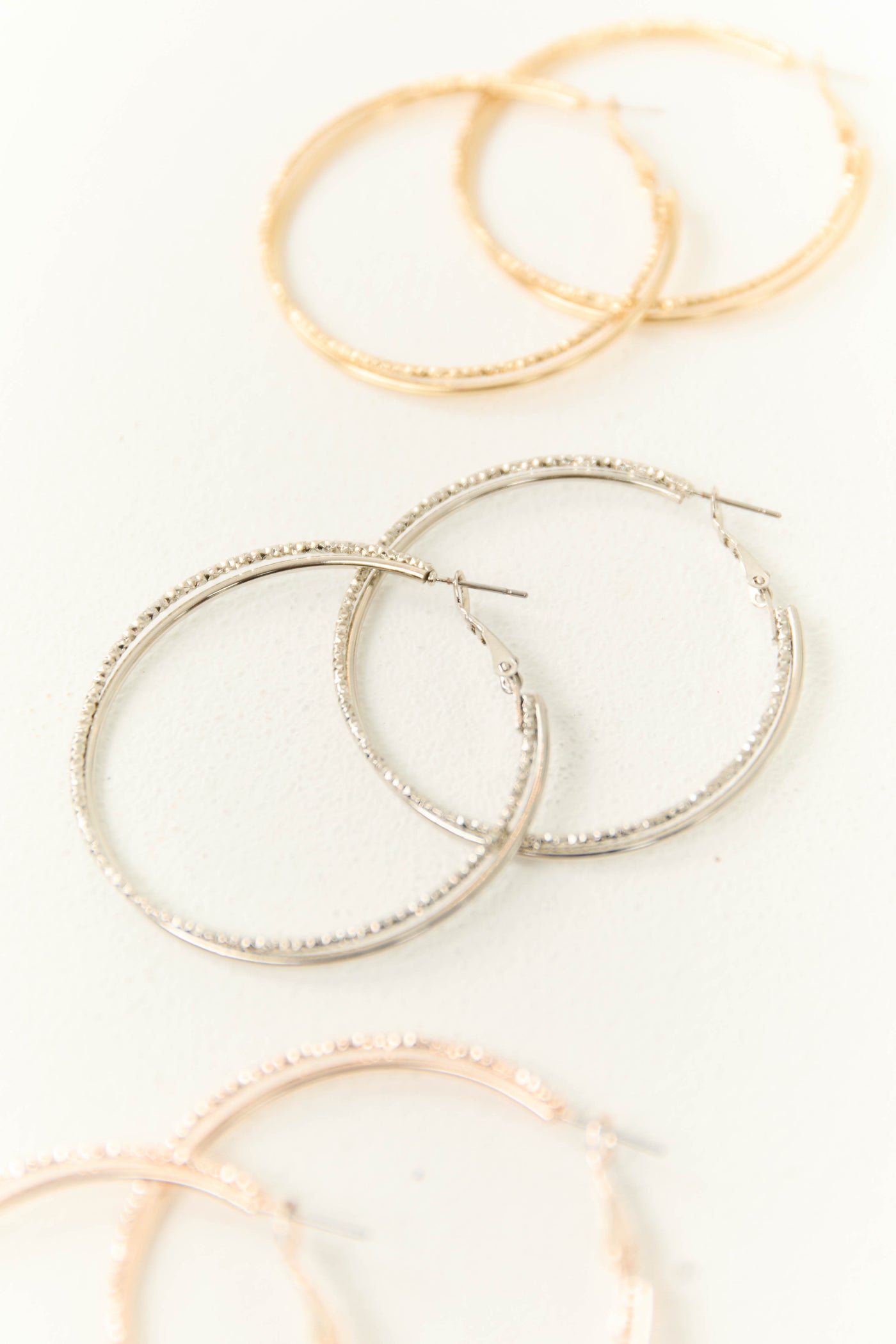 Multicolor Metallic Double Hoop Earring Set