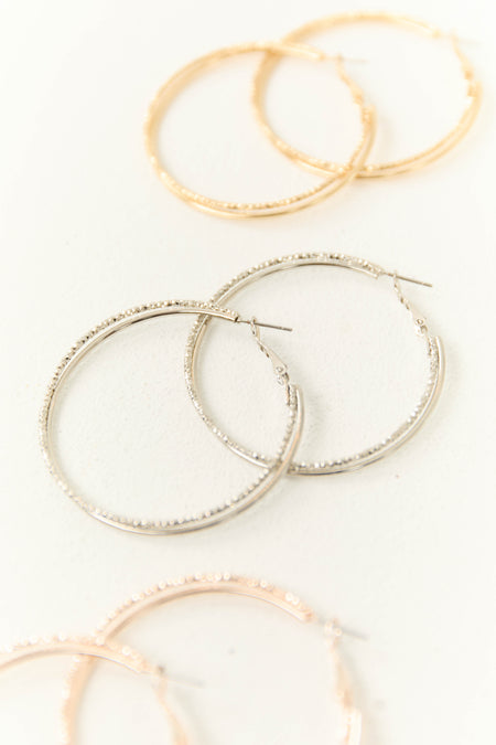 Multicolor Metallic Double Hoop Earring Set