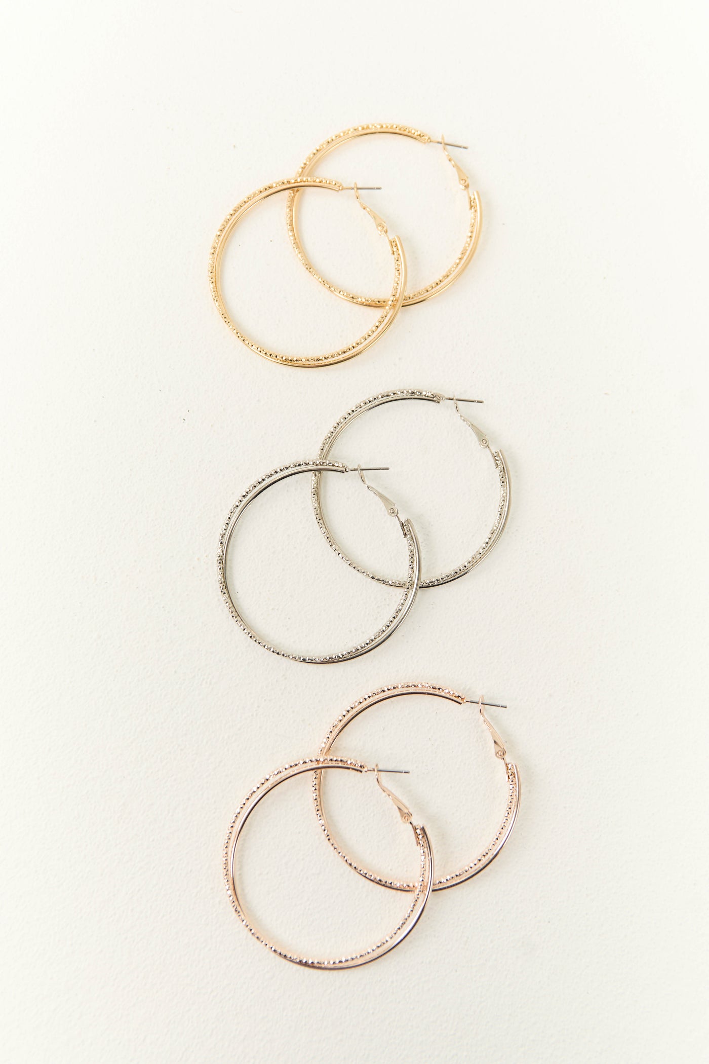 Multicolor Metallic Double Hoop Earring Set