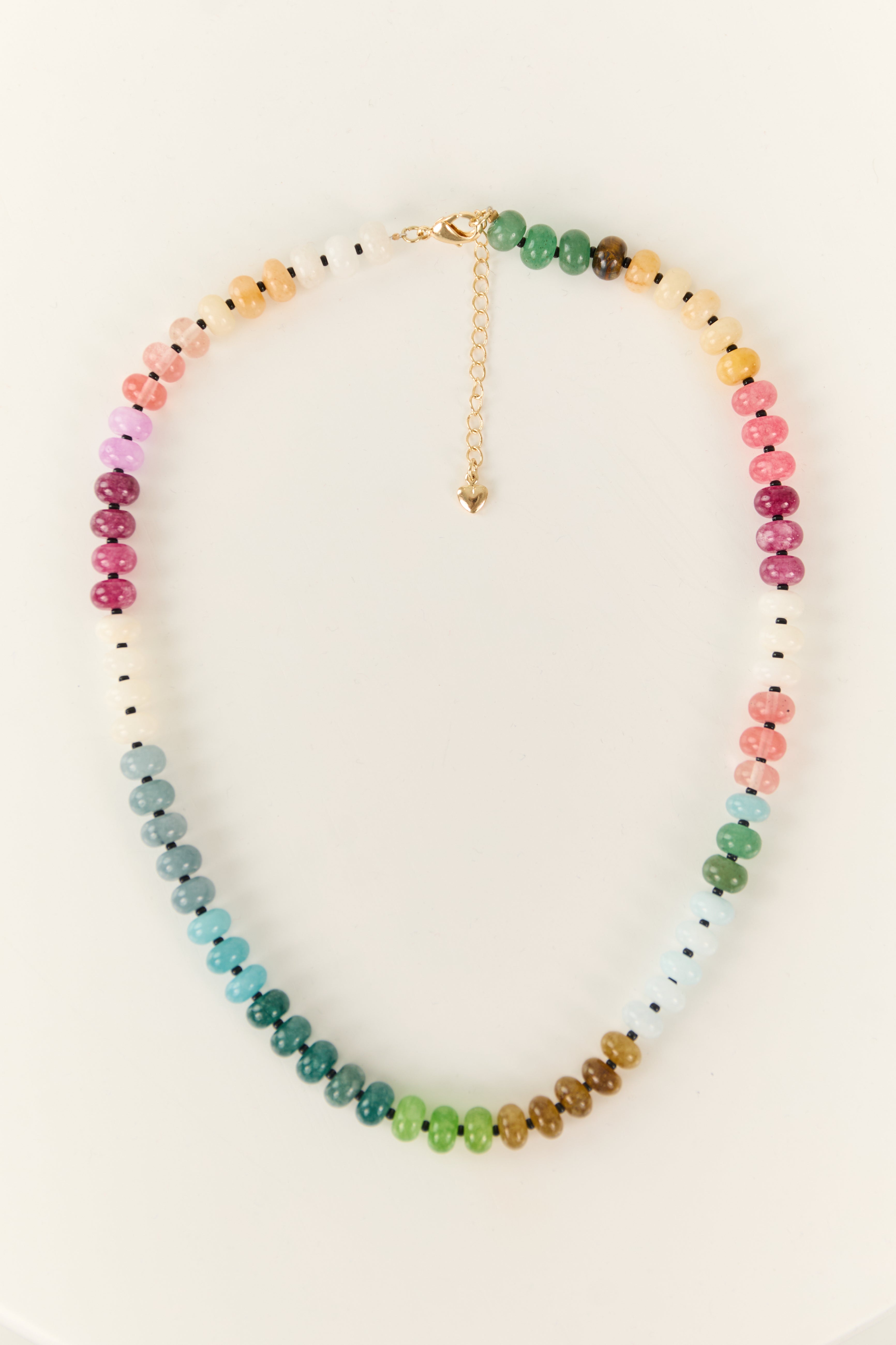 Multicolor Natural Agate Crystal Beaded Necklace