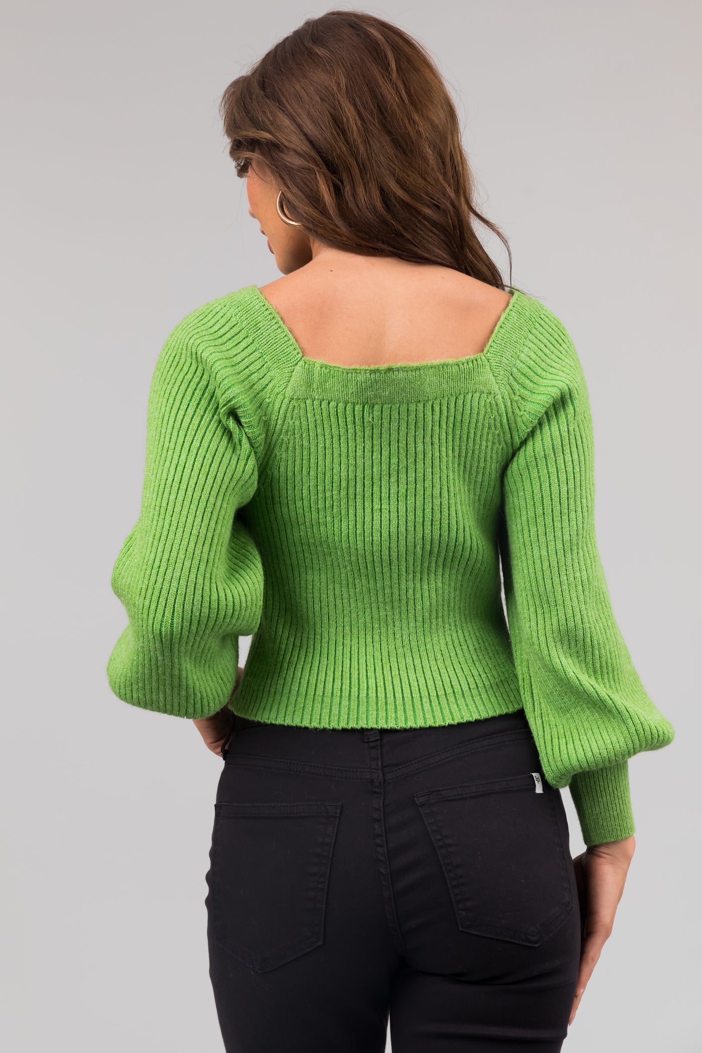 Muted Kiwi Boatneck Ribbed Sweater