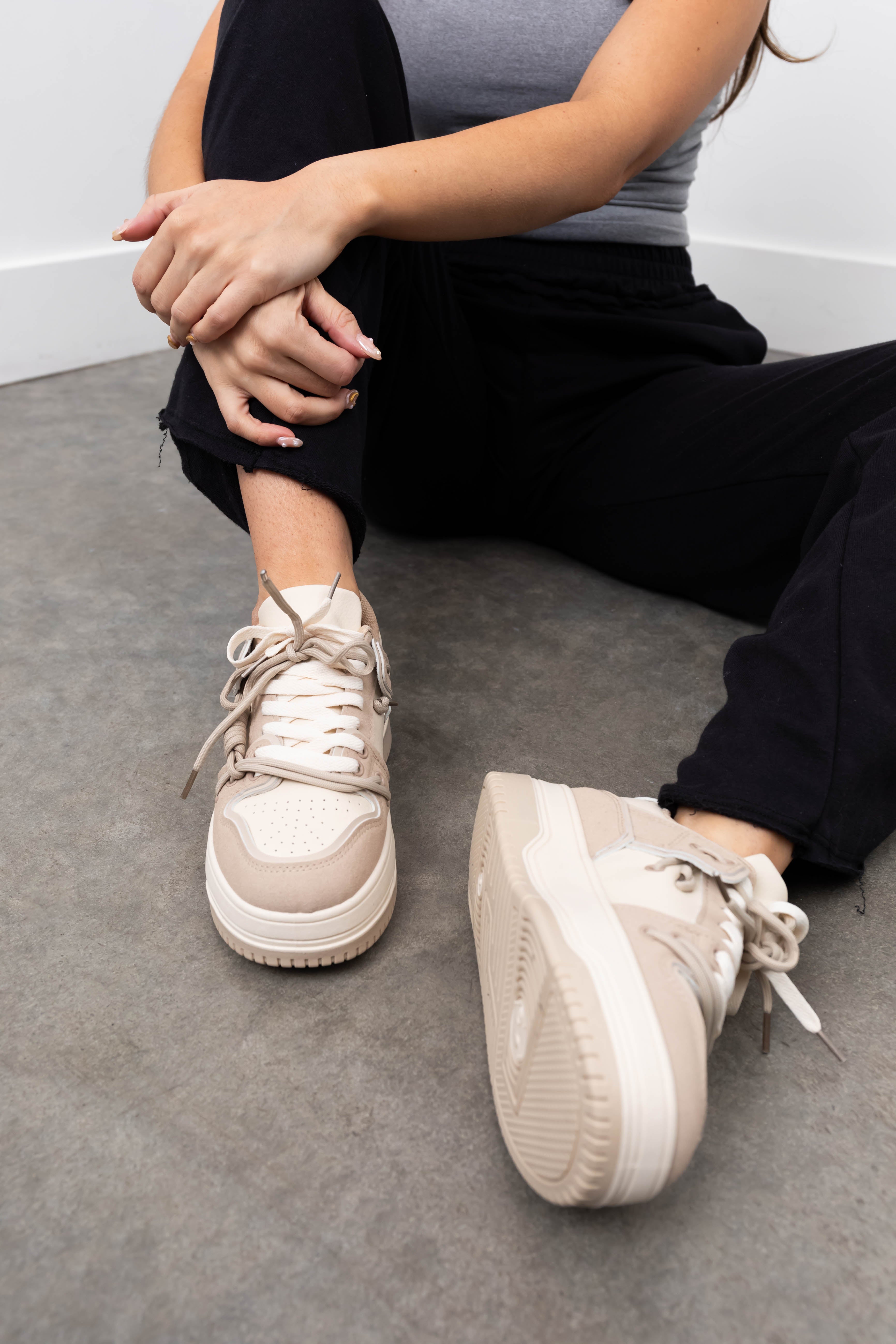 Oatmeal Colorblock Chunky Sneakers