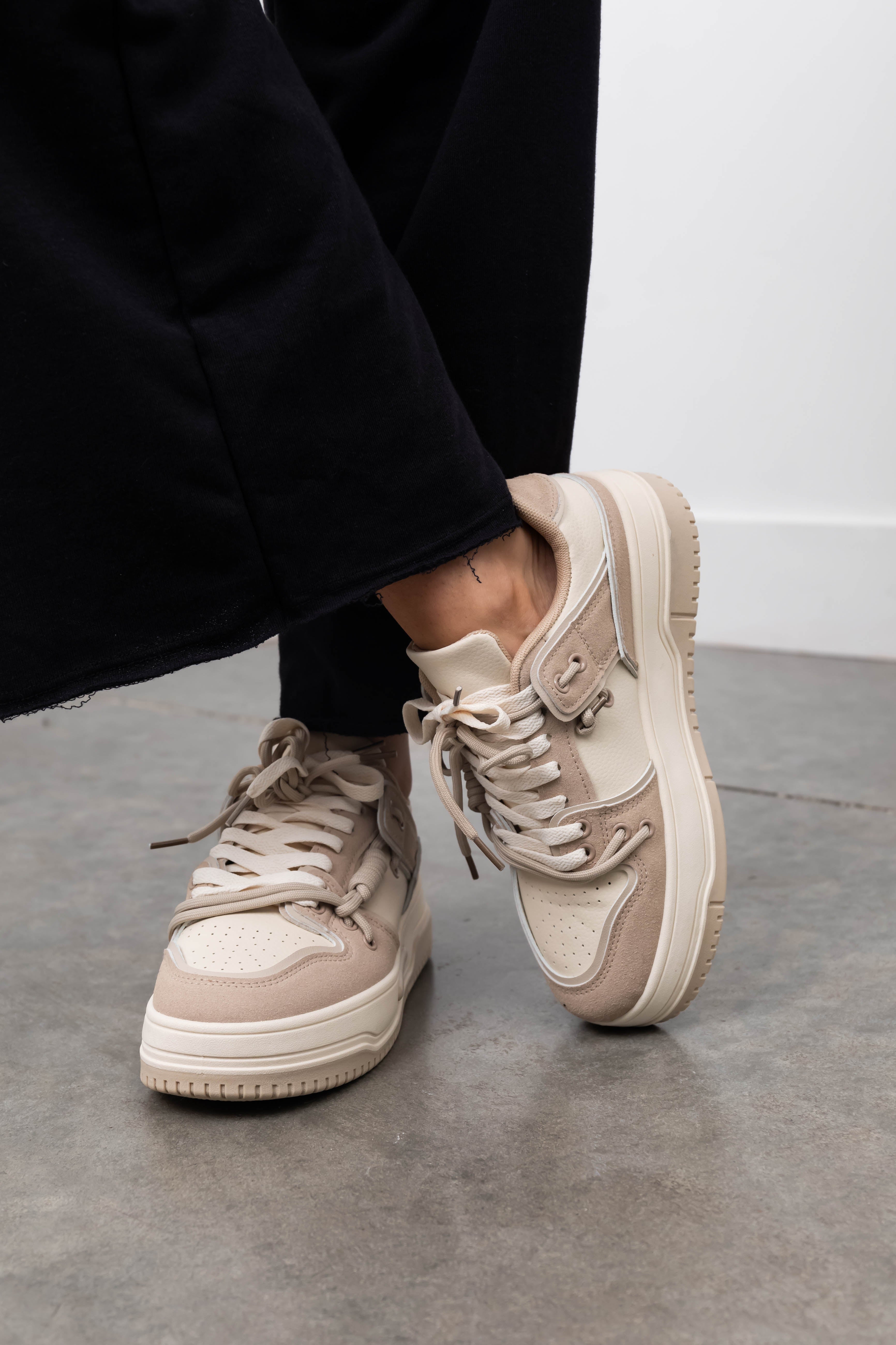 Oatmeal Colorblock Chunky Sneakers