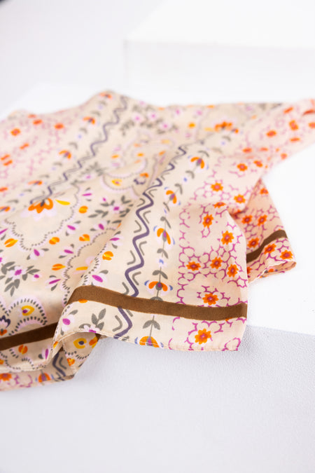 Oatmeal Paisley Print Scarf