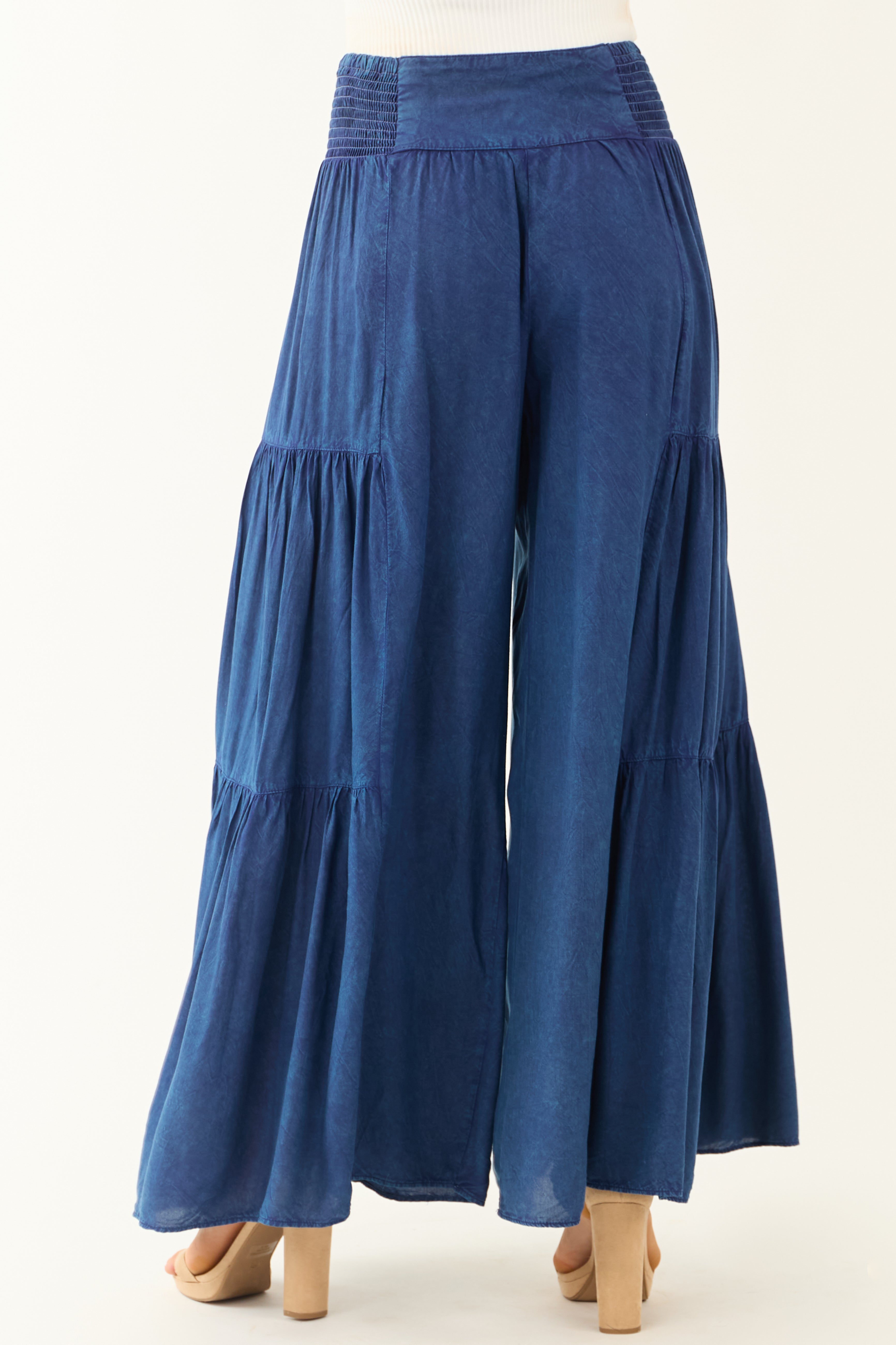 Ocean Washed High Waisted Palazzo Pants