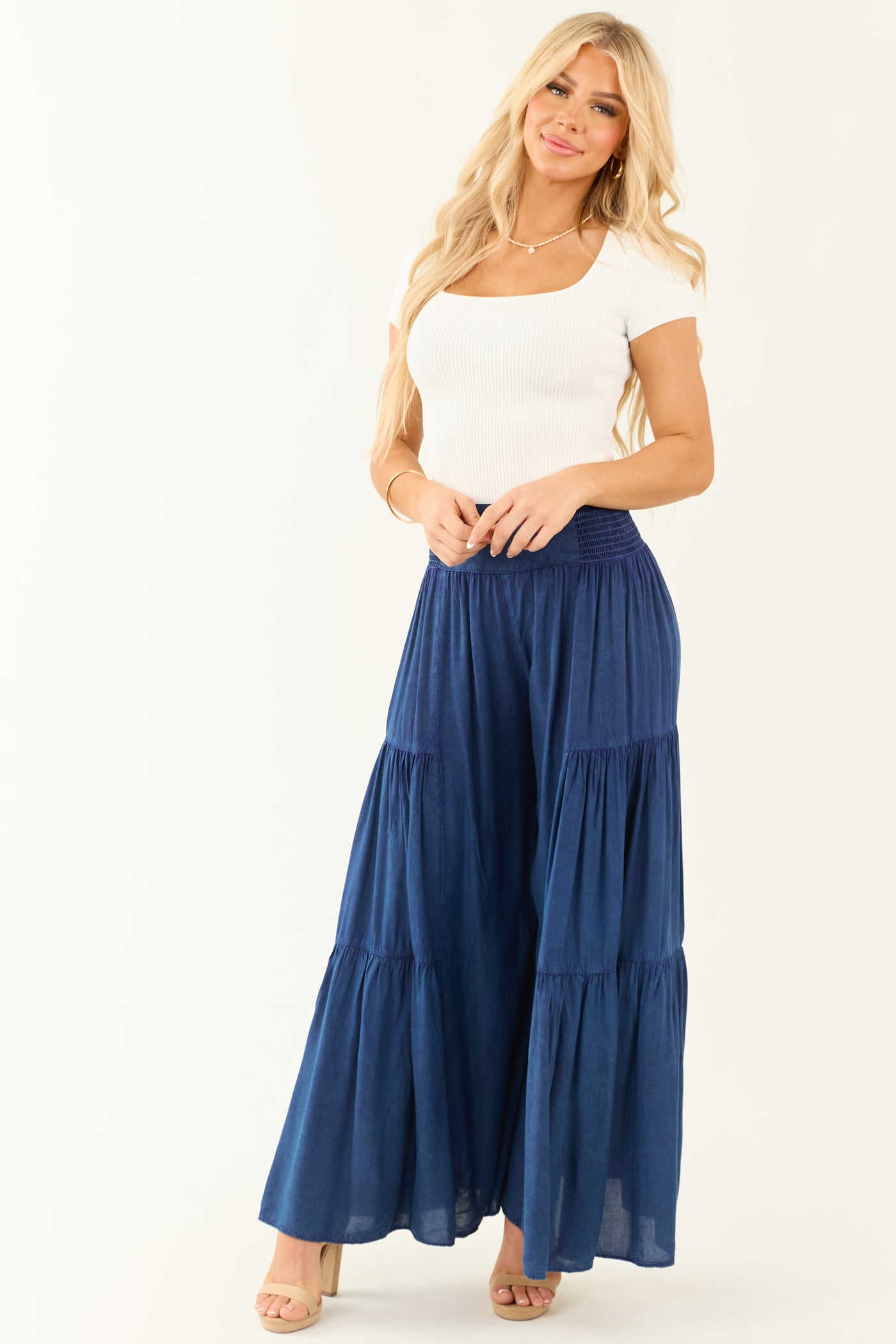 Ocean Washed High Waisted Palazzo Pants