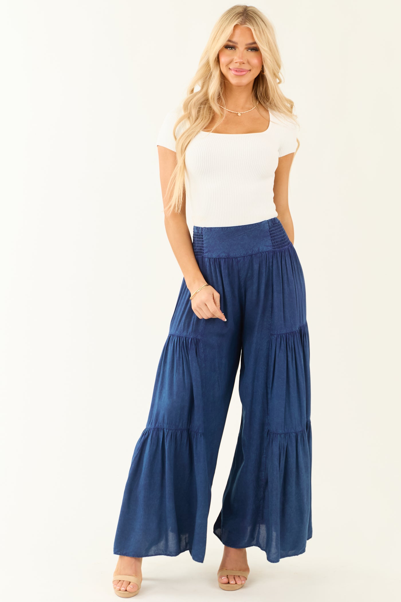 Ocean Washed High Waisted Palazzo Pants