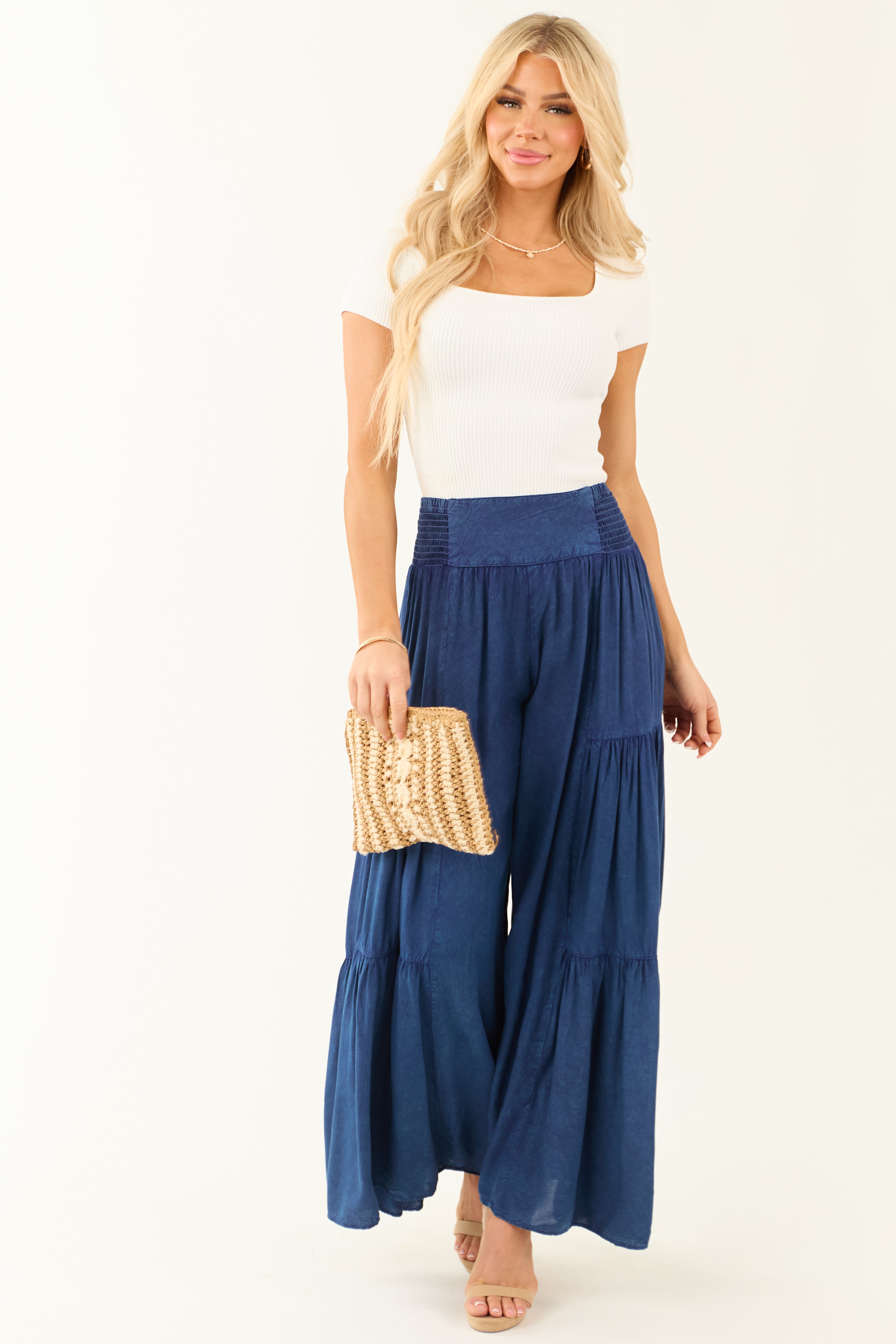 Ocean Washed High Waisted Palazzo Pants