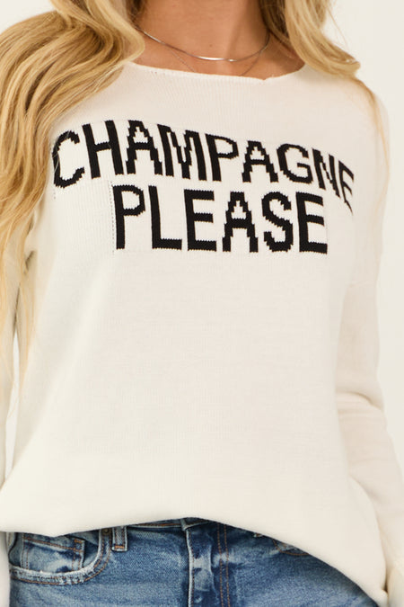 Off White 'Champagne Please' Long Sleeve Sweater