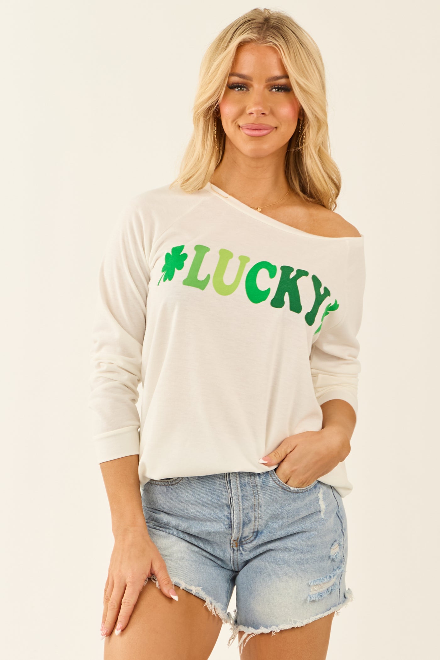 Off White 'Lucky' Graphic Pullover Top