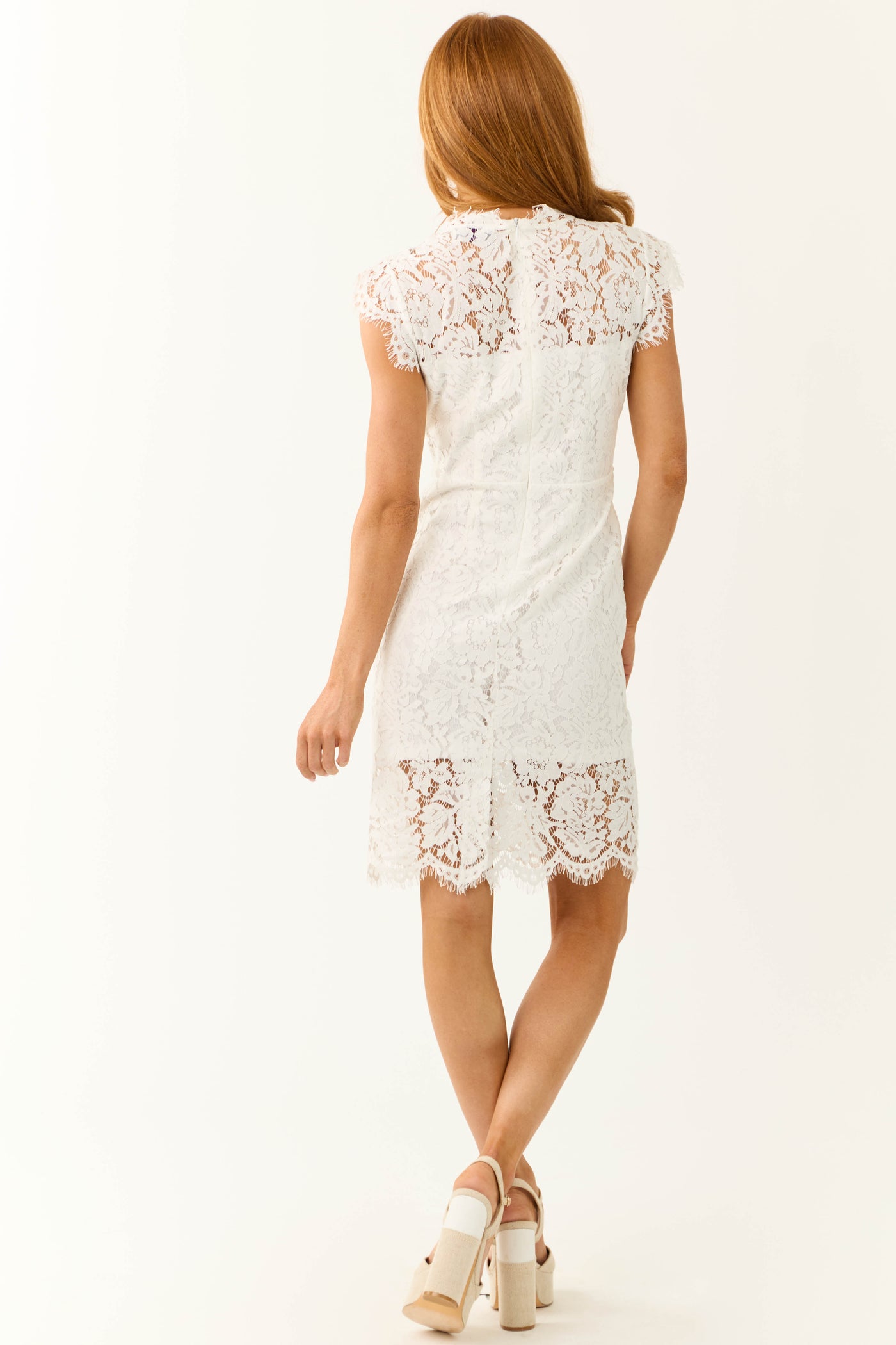 Olivia Ivory Bodycon Short Lace Dress