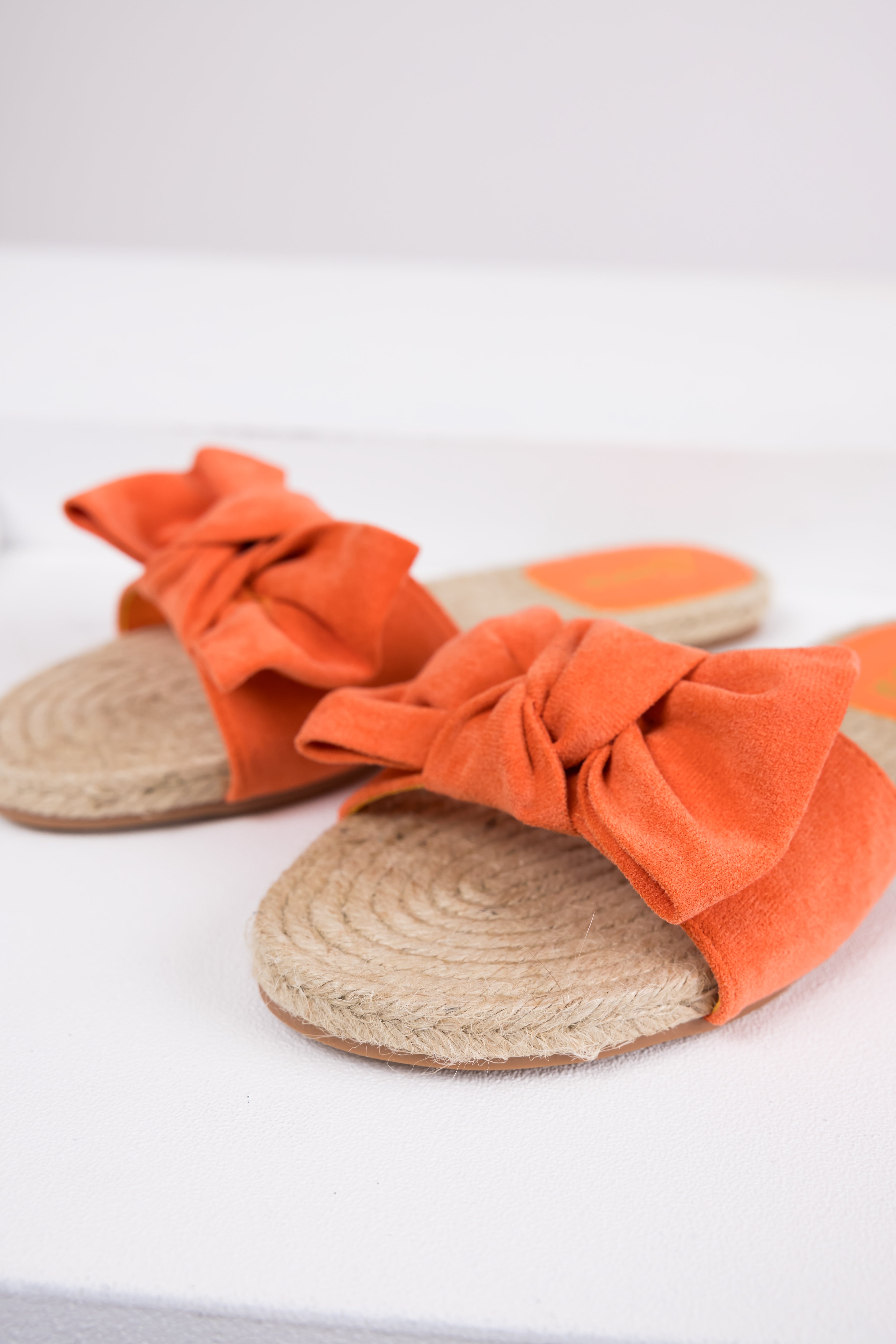 Papaya Bow Strap Flat Espadrille Sandals