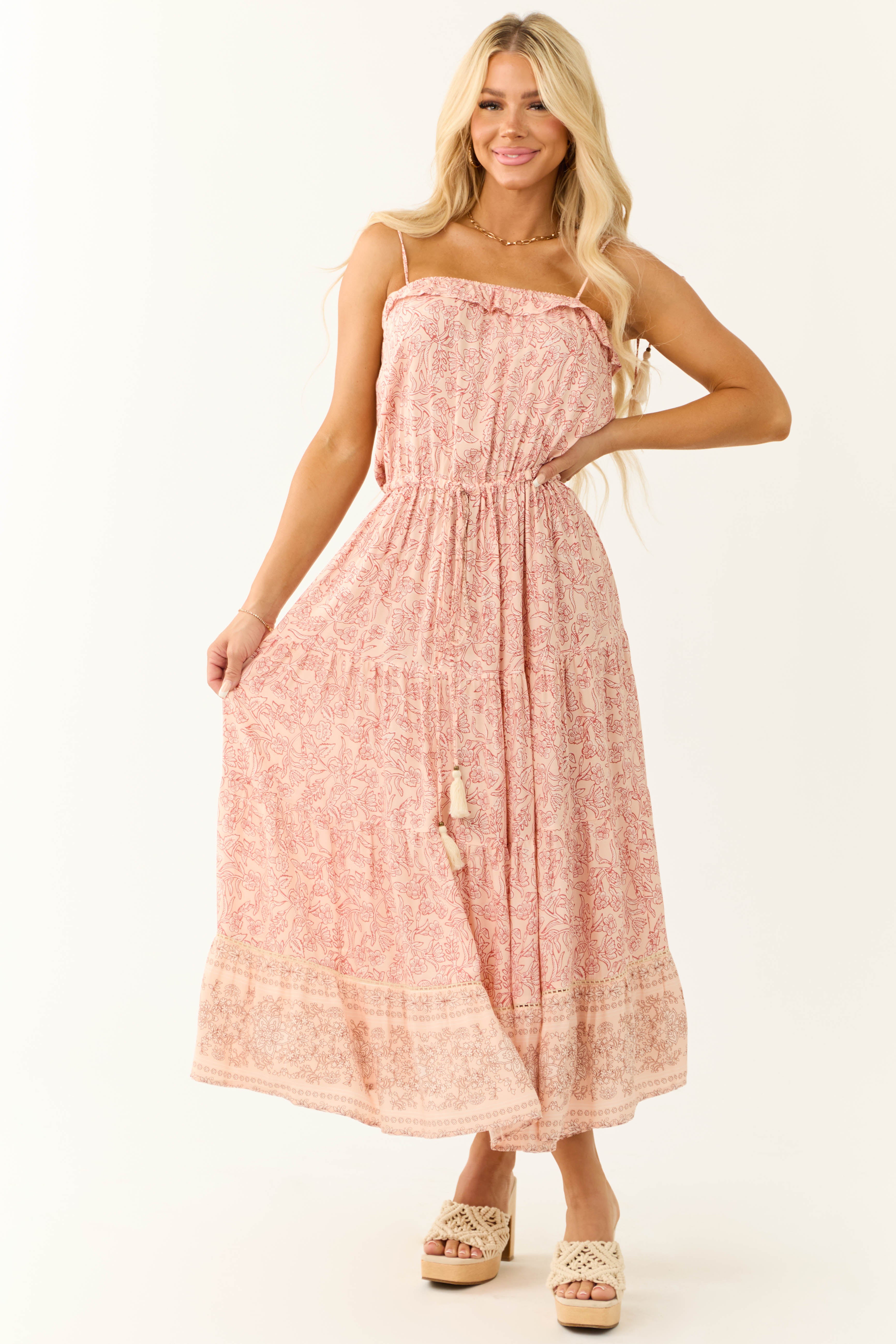 Peach sleeveless dress best sale