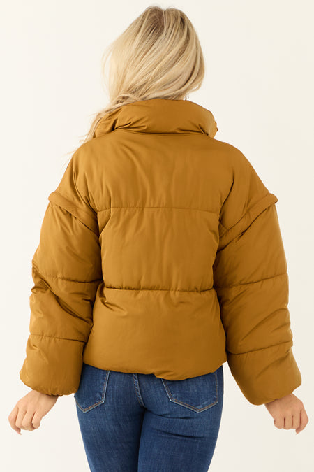 Peanut Puffer Jacket with Detachable Sleeves