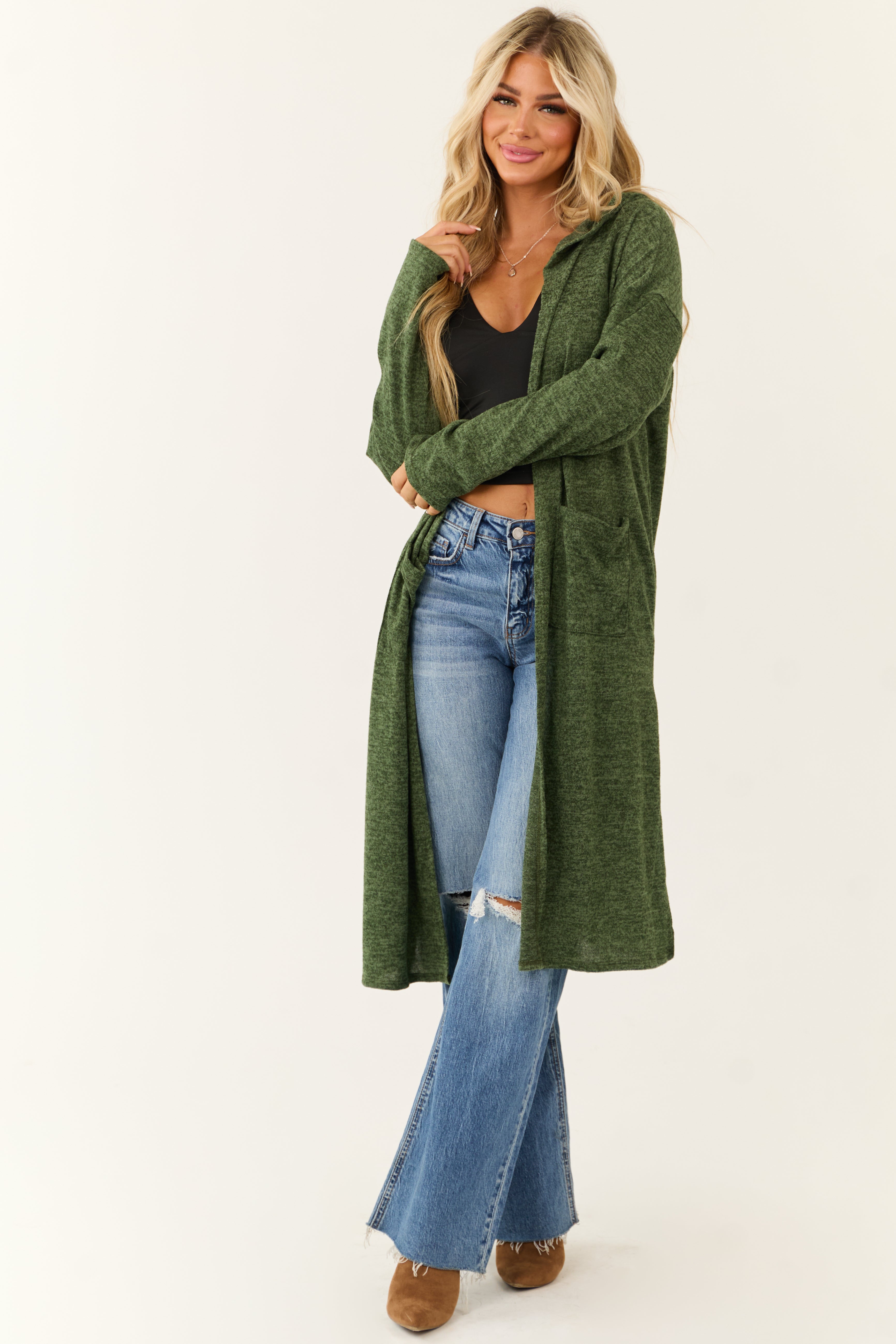 Hooded duster cardigan best sale