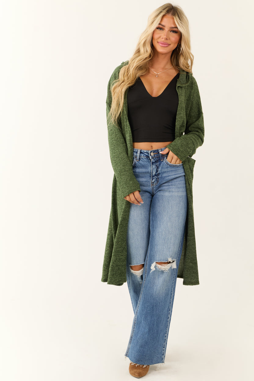 Pine Long Sleeve Hooded Duster Cardigan