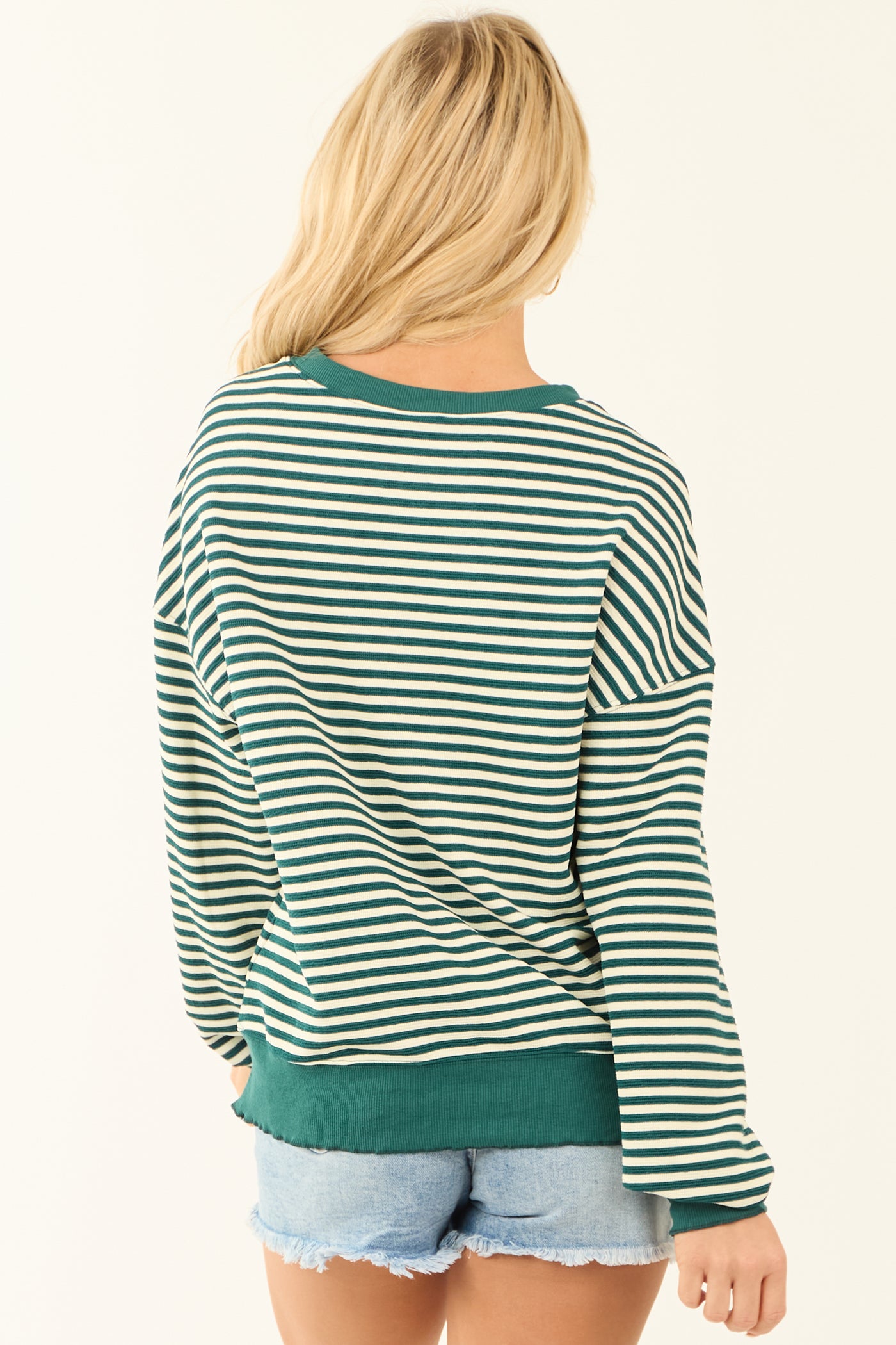 Pine Striped St Patricks Clover Sequin Sweatshirt