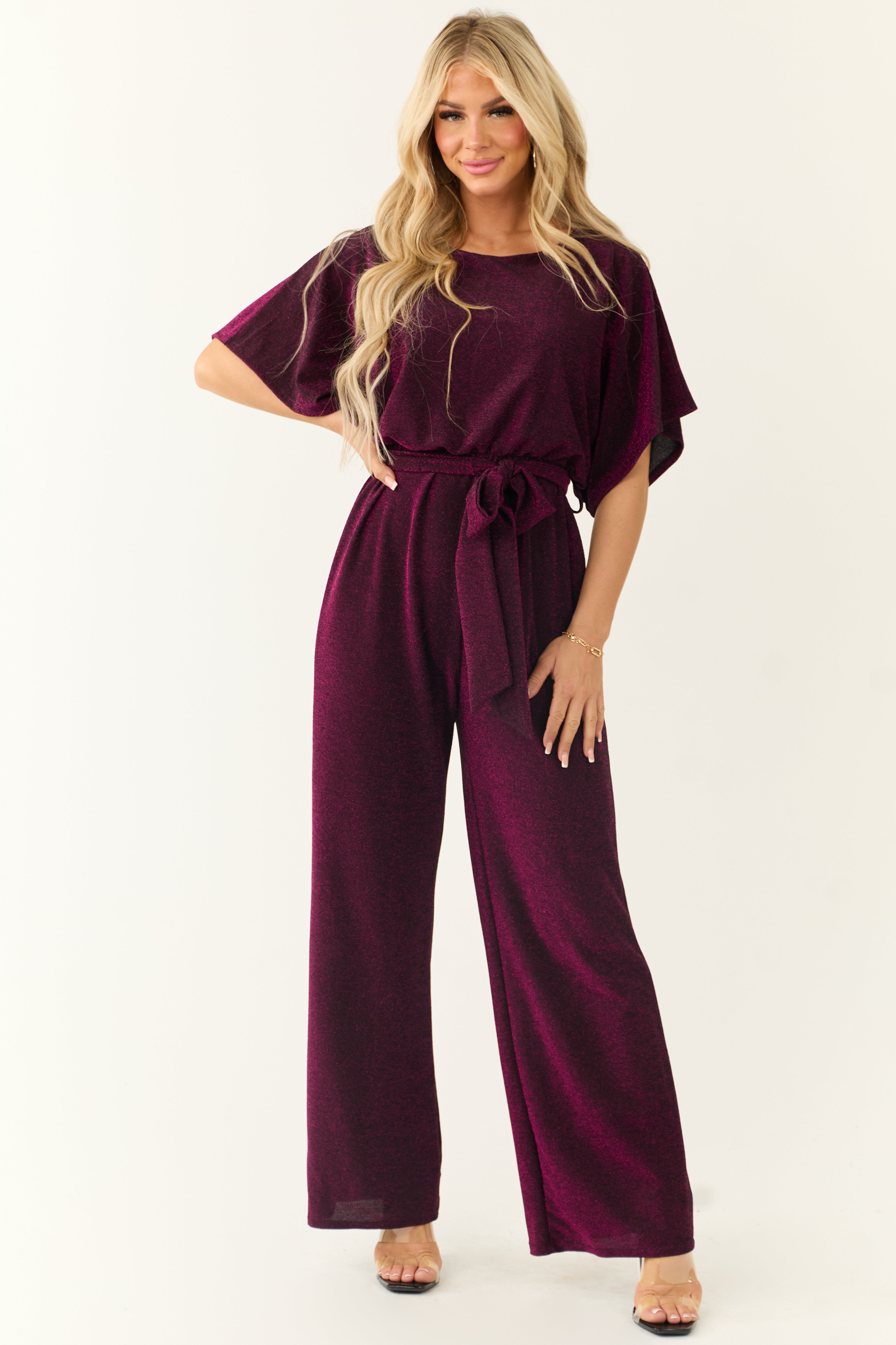 J.Crew Plum Sequin Jumpsuit sale