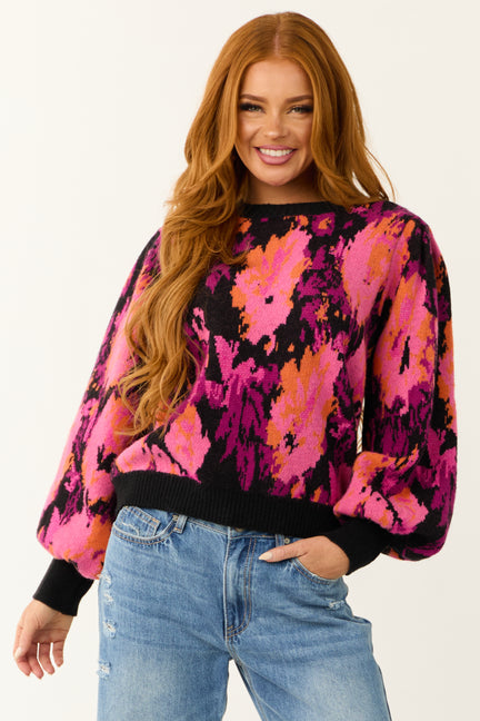 Punch Abstract Print Crew Neck Sweater