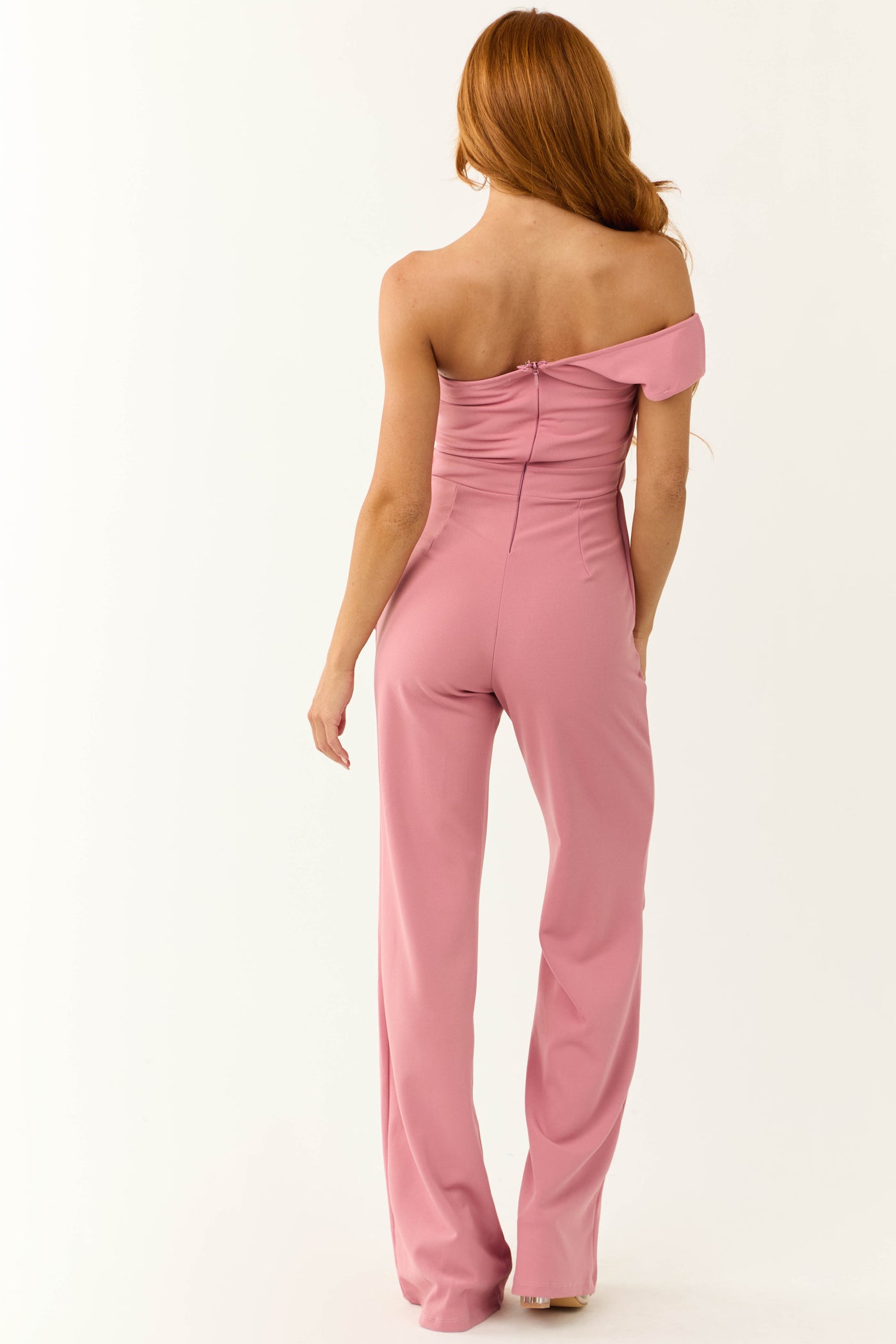 Punch One Shoulder Side Tie Wide Leg Jumpsuit